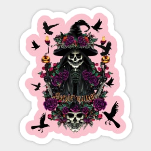 Gothic Floral Whimsigoth Witch Sticker